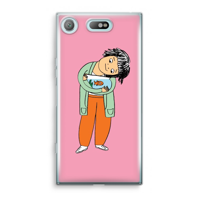 Visknuffel: Sony Xperia XZ1 Compact Transparant Hoesje