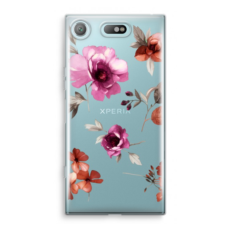 Geschilderde bloemen: Sony Xperia XZ1 Compact Transparant Hoesje
