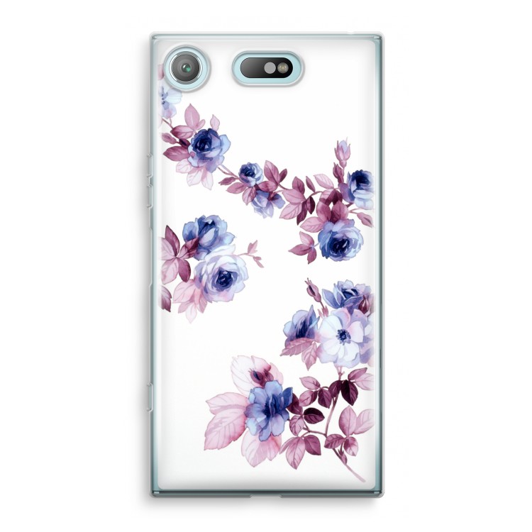Waterverf bloemen: Sony Xperia XZ1 Compact Transparant Hoesje