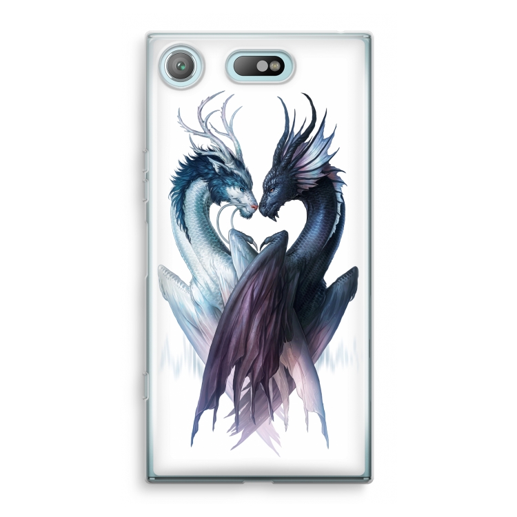 Yin Yang Dragons: Sony Xperia XZ1 Compact Transparant Hoesje