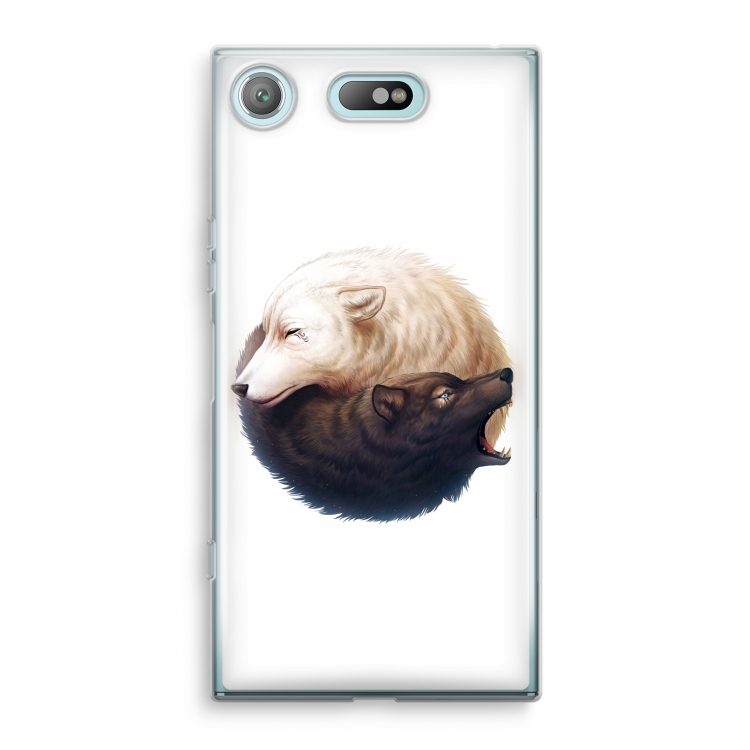 Yin Yang Wolves: Sony Xperia XZ1 Compact Transparant Hoesje