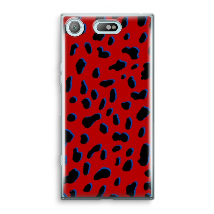 Red Leopard: Sony Xperia XZ1 Compact Transparant Hoesje