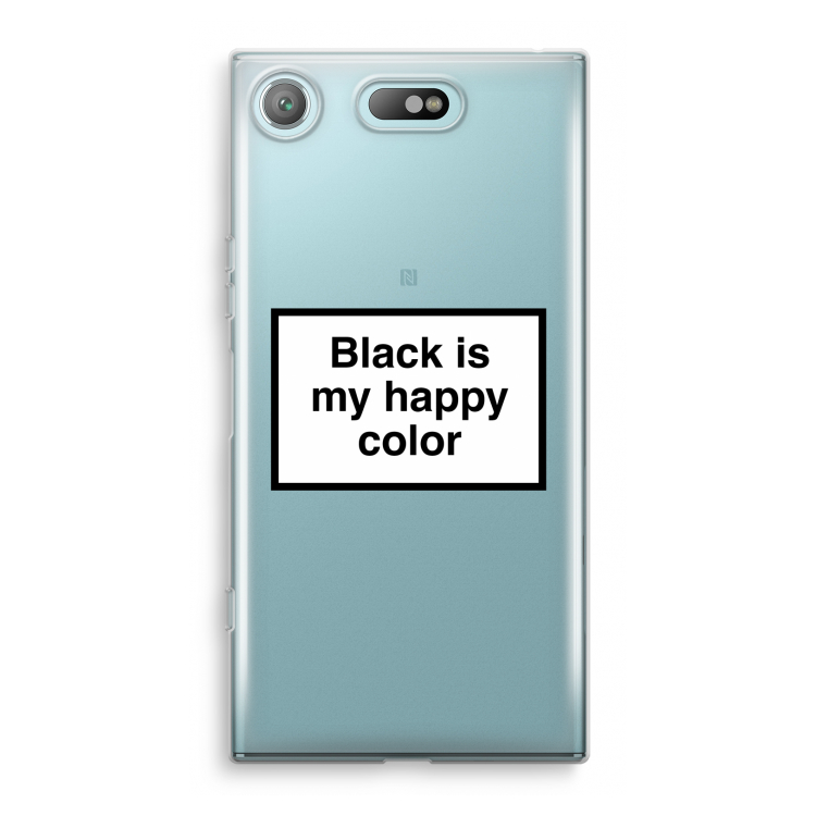 Black is my happy color: Sony Xperia XZ1 Compact Transparant Hoesje