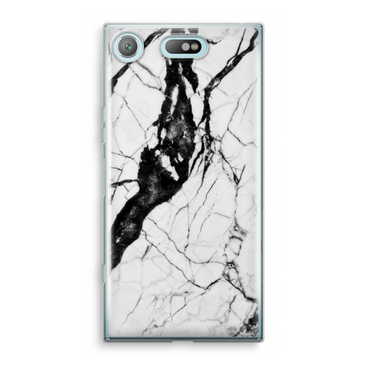 Witte marmer 2: Sony Xperia XZ1 Compact Transparant Hoesje