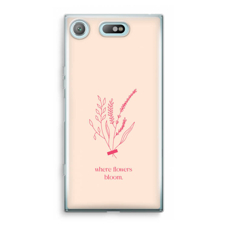 Where flowers bloom: Sony Xperia XZ1 Compact Transparant Hoesje