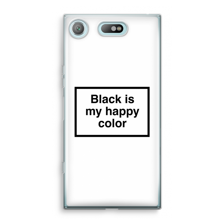 Black is my happy color: Sony Xperia XZ1 Compact Transparant Hoesje