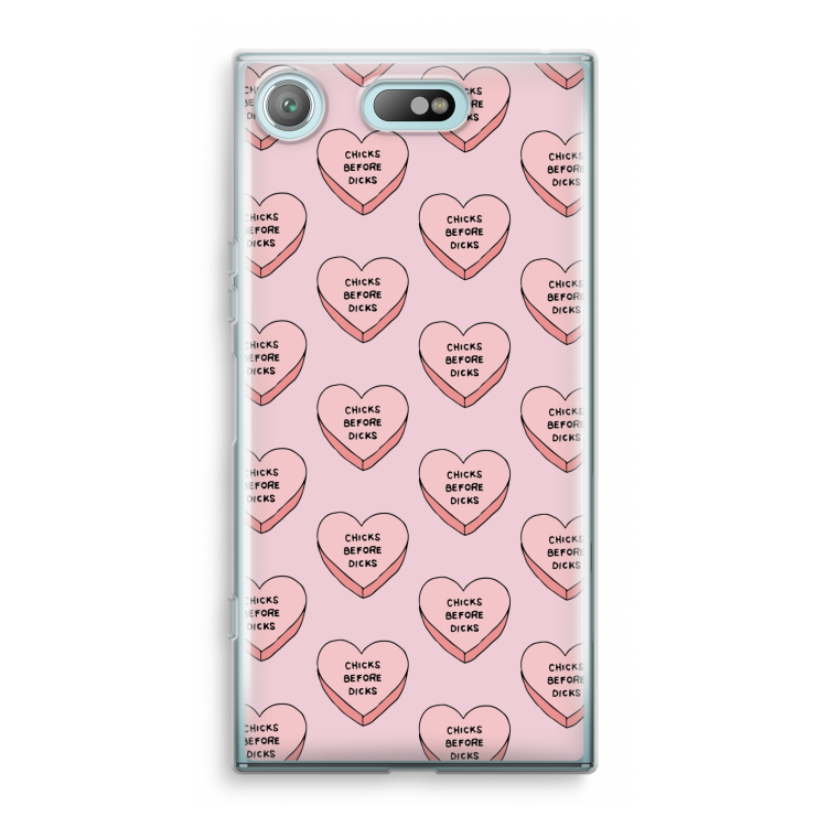 Chicks before dicks: Sony Xperia XZ1 Compact Transparant Hoesje