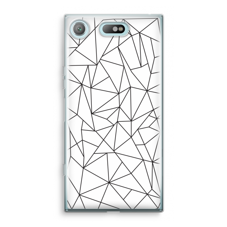 Geometrische lijnen zwart: Sony Xperia XZ1 Compact Transparant Hoesje