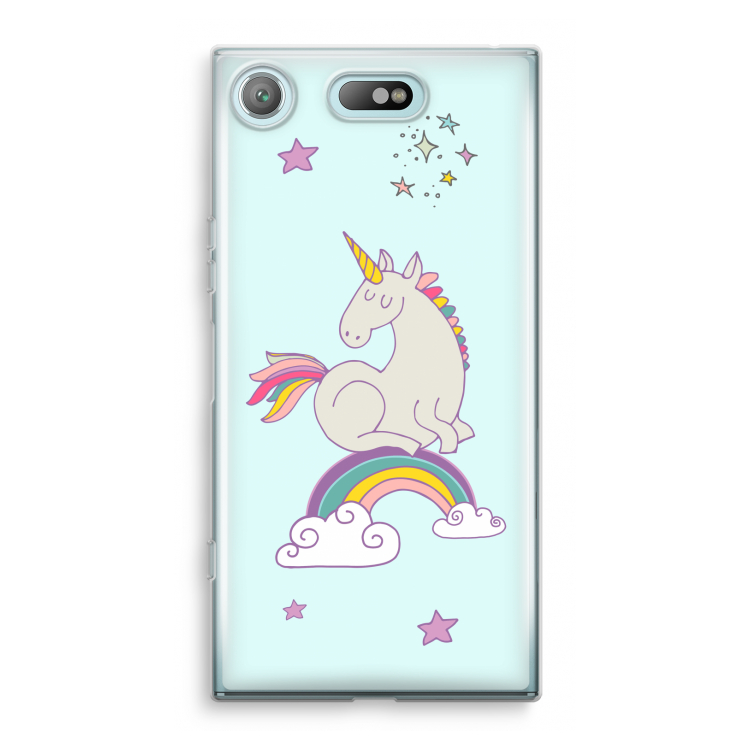 Regenboog eenhoorn: Sony Xperia XZ1 Compact Transparant Hoesje