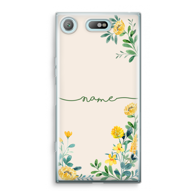 Gele bloemen: Sony Xperia XZ1 Compact Transparant Hoesje
