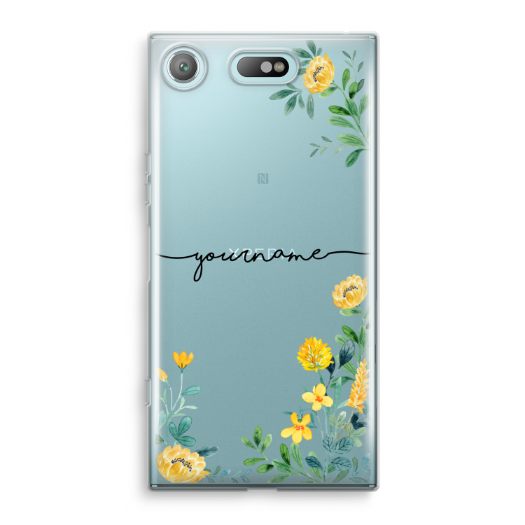 Gele bloemen: Sony Xperia XZ1 Compact Transparant Hoesje