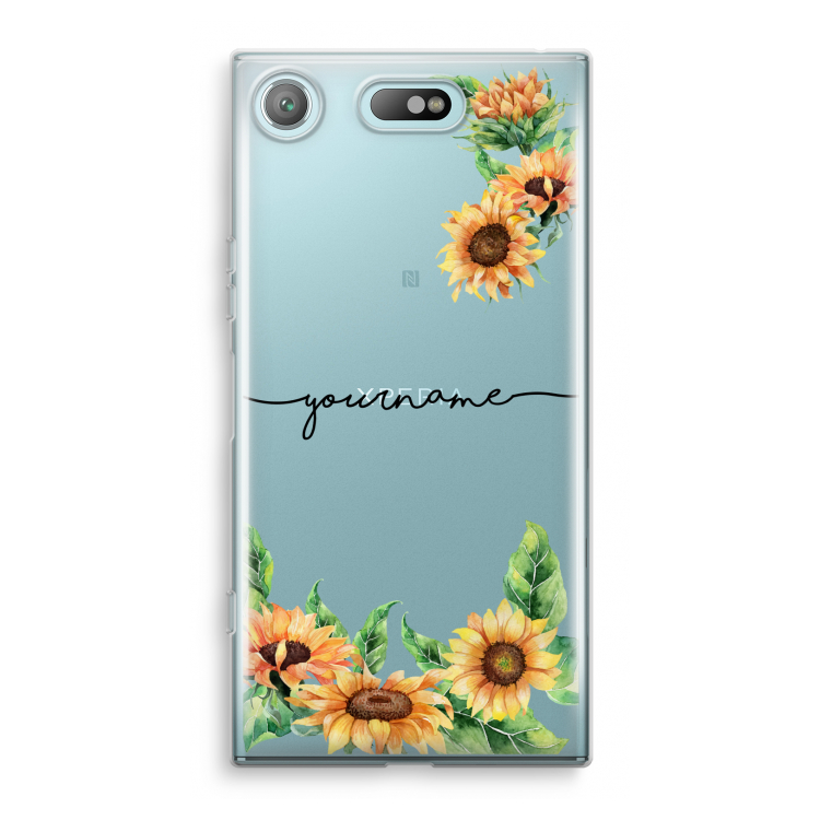 Zonnebloemen: Sony Xperia XZ1 Compact Transparant Hoesje