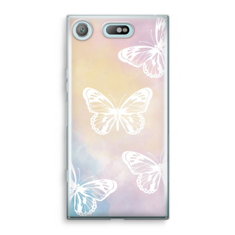 White butterfly: Sony Xperia XZ1 Compact Transparant Hoesje