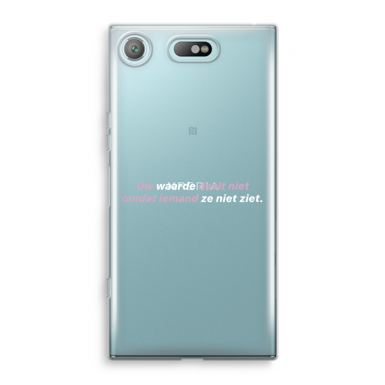 uw waarde daalt niet: Sony Xperia XZ1 Compact Transparant Hoesje