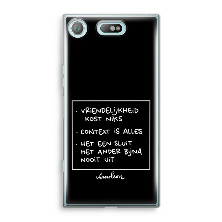 Mijn Motto's: Sony Xperia XZ1 Compact Transparant Hoesje