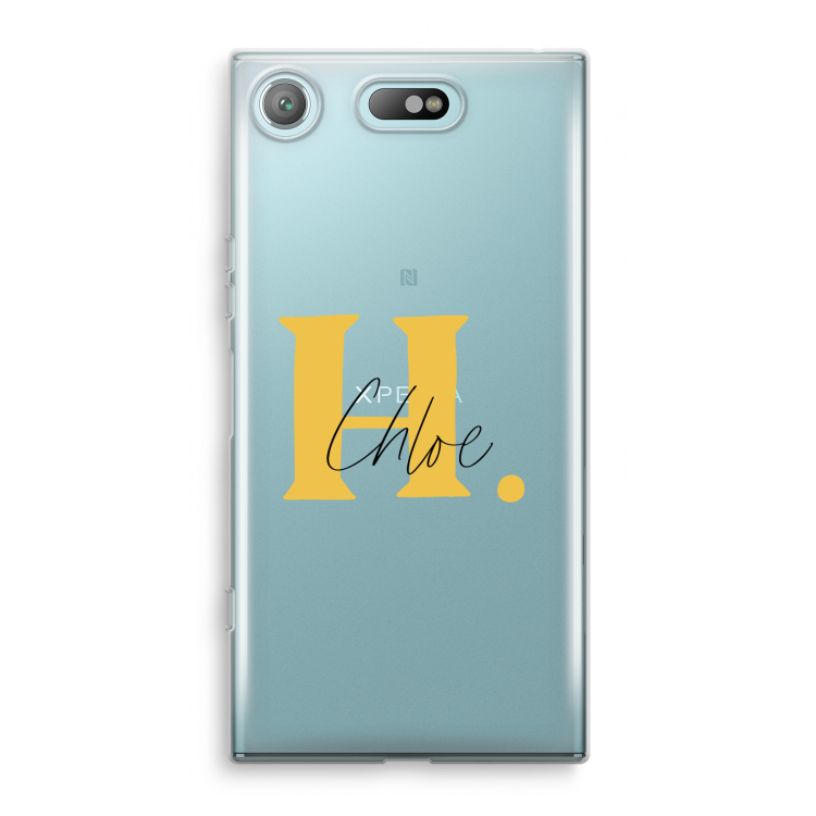 Amber Script: Sony Xperia XZ1 Compact Transparant Hoesje