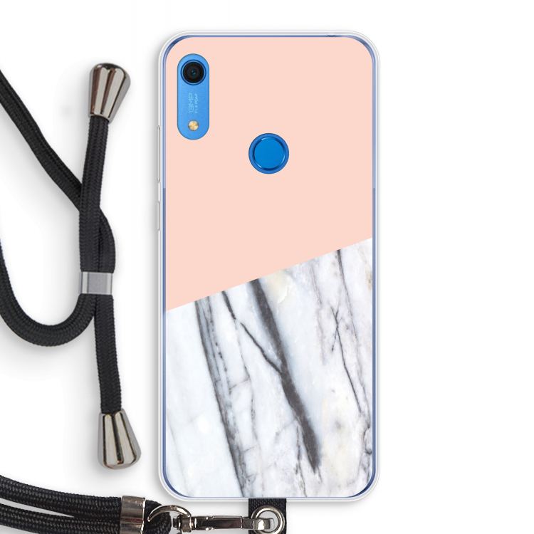 A touch of peach: Huawei Y6s Transparant Hoesje met koord