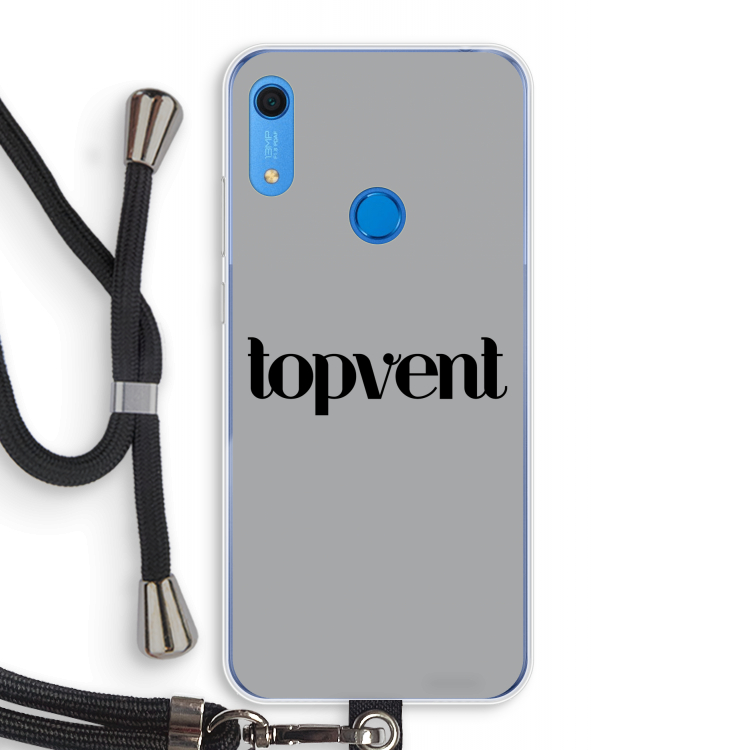 Topvent Grijs Zwart: Huawei Y6s Transparant Hoesje met koord