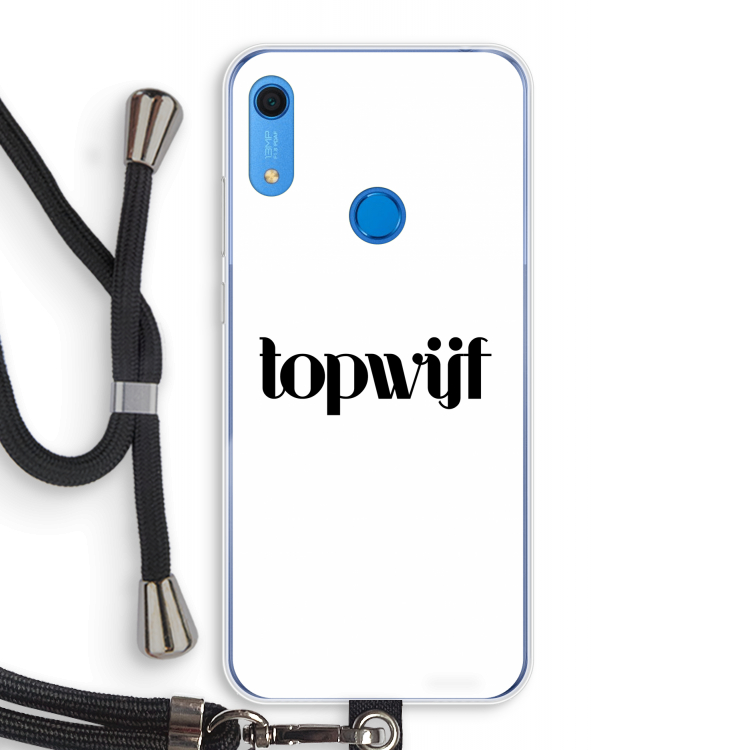 Topwijf Wit: Huawei Y6s Transparant Hoesje met koord