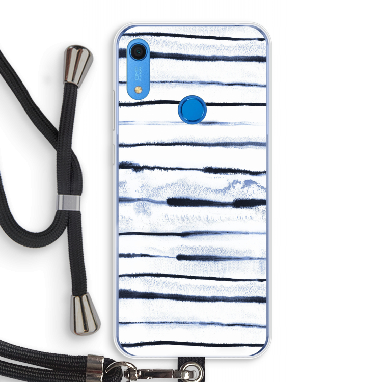 Ink Stripes: Huawei Y6s Transparant Hoesje met koord