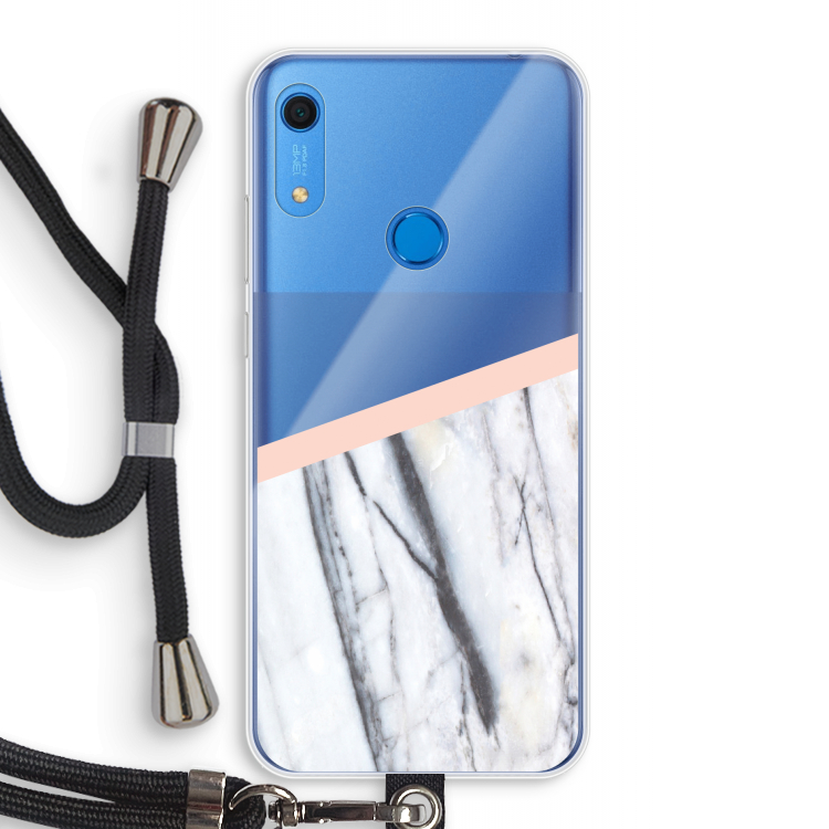 A touch of peach: Huawei Y6s Transparant Hoesje met koord