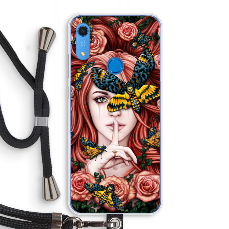 Lady Moth: Huawei Y6s Transparant Hoesje met koord