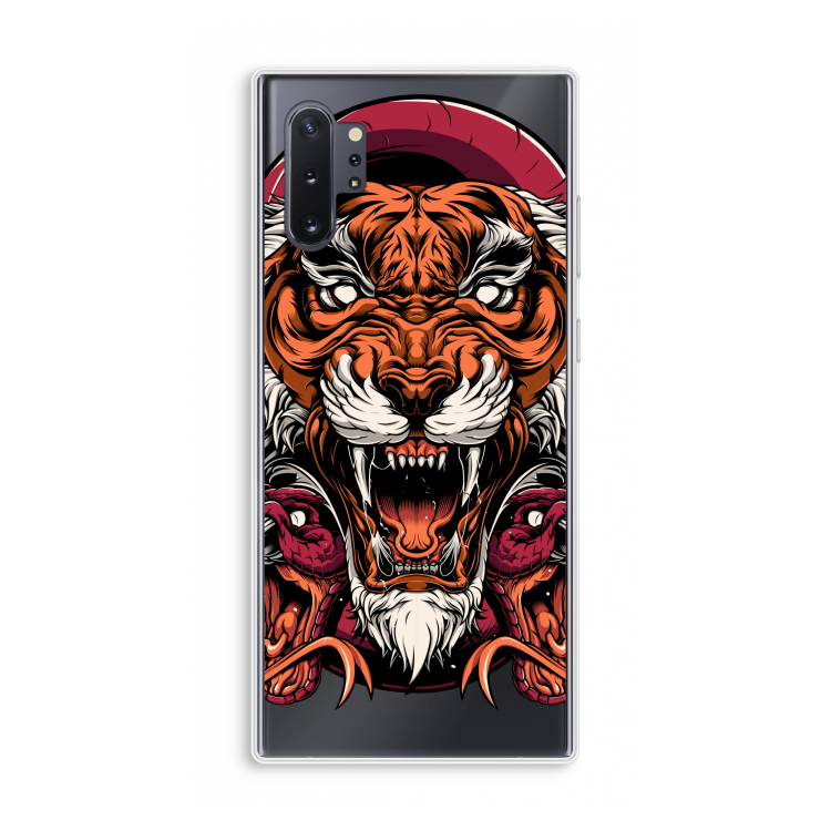 Tiger and Rattlesnakes: Samsung Galaxy Note 10 Plus Transparant Hoesje