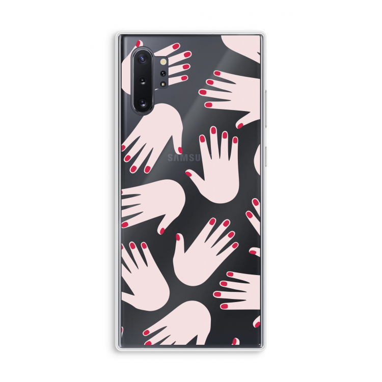 Hands pink: Samsung Galaxy Note 10 Plus Transparant Hoesje