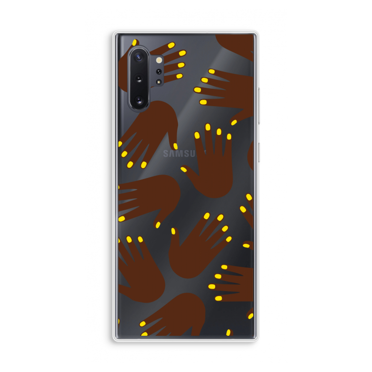 Hands dark: Samsung Galaxy Note 10 Plus Transparant Hoesje
