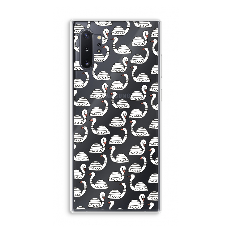 Zwanen: Samsung Galaxy Note 10 Plus Transparant Hoesje