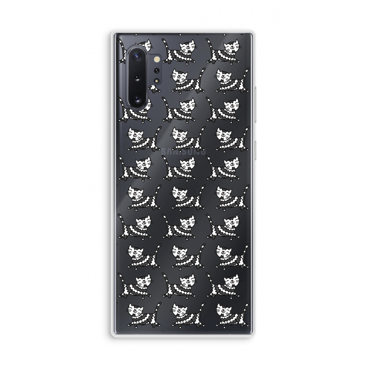 Zwarte poes: Samsung Galaxy Note 10 Plus Transparant Hoesje
