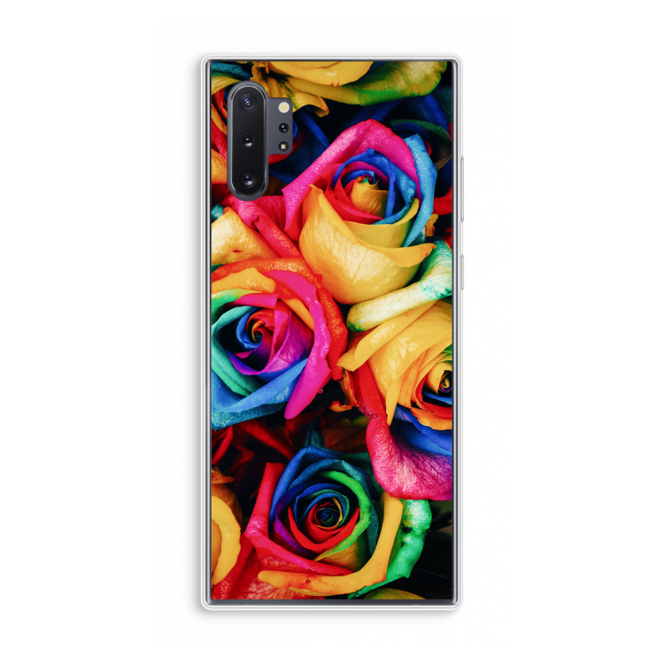 Neon bloemen: Samsung Galaxy Note 10 Plus Transparant Hoesje