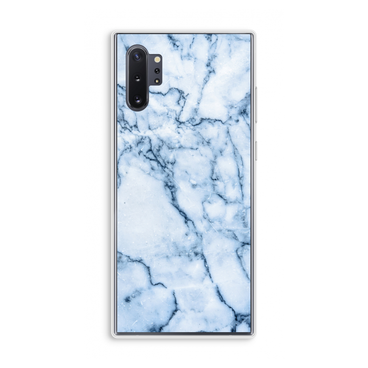 Blauw marmer: Samsung Galaxy Note 10 Plus Transparant Hoesje