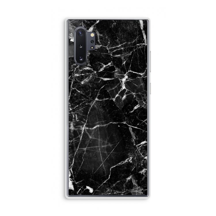 Zwart Marmer 2: Samsung Galaxy Note 10 Plus Transparant Hoesje