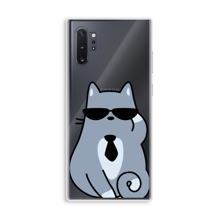 Cool cat: Samsung Galaxy Note 10 Plus Transparant Hoesje