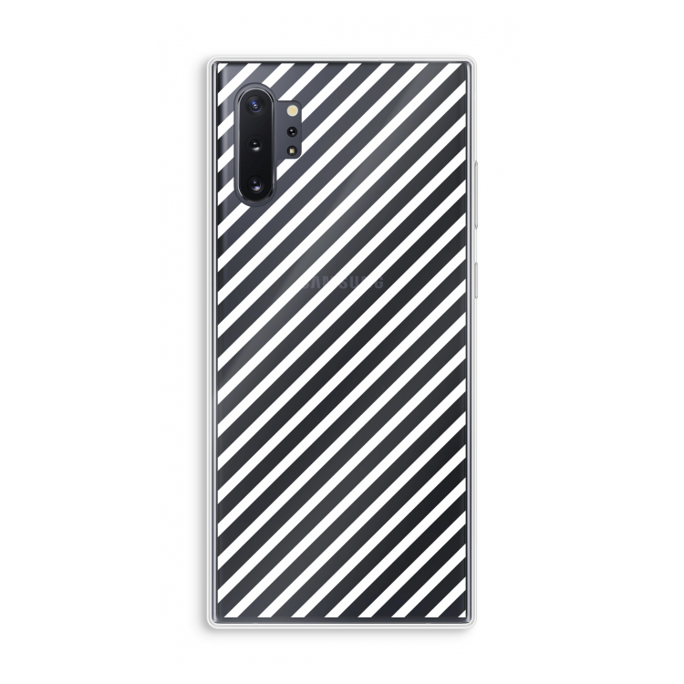 Strepen zwart-wit: Samsung Galaxy Note 10 Plus Transparant Hoesje