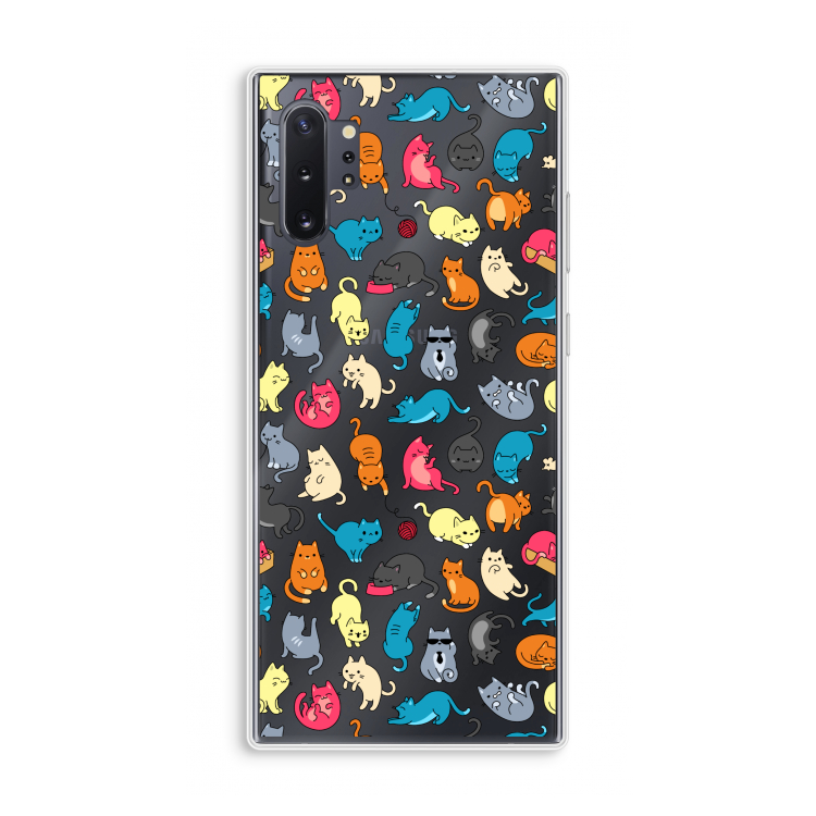 Kleurrijke katten: Samsung Galaxy Note 10 Plus Transparant Hoesje