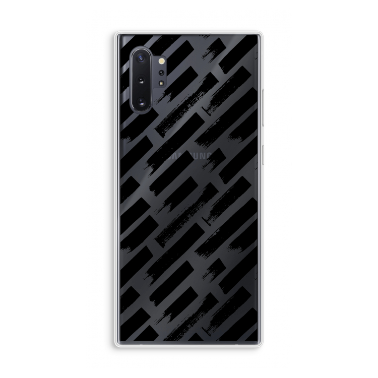 Zwarte vegen: Samsung Galaxy Note 10 Plus Transparant Hoesje