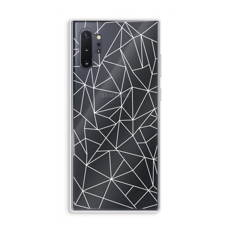 Geometrische lijnen wit: Samsung Galaxy Note 10 Plus Transparant Hoesje
