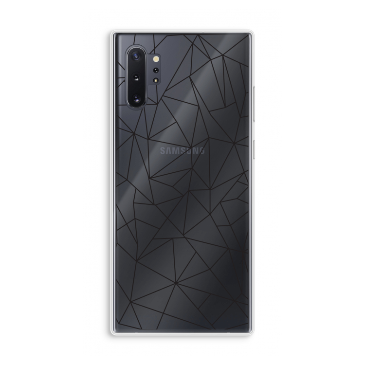 Geometrische lijnen zwart: Samsung Galaxy Note 10 Plus Transparant Hoesje