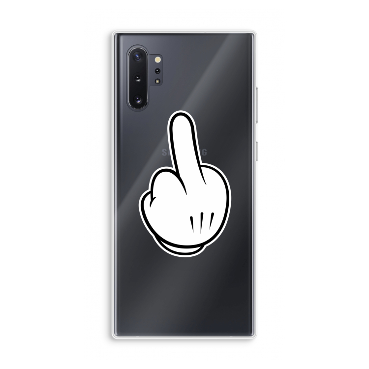 Middle finger black: Samsung Galaxy Note 10 Plus Transparant Hoesje