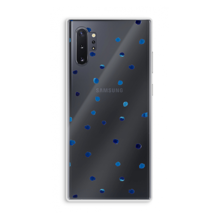 Blauwe stippen: Samsung Galaxy Note 10 Plus Transparant Hoesje