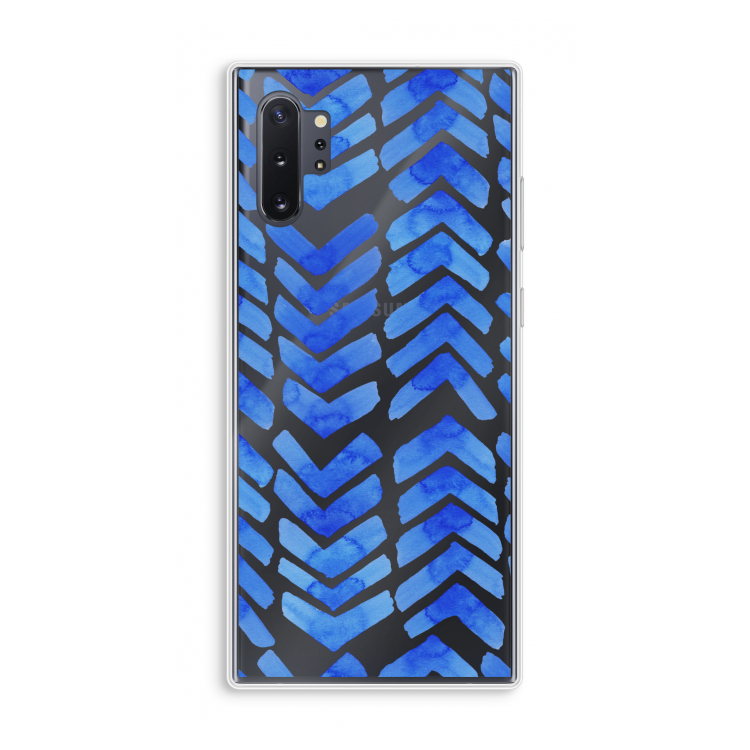Blauwe pijlen: Samsung Galaxy Note 10 Plus Transparant Hoesje