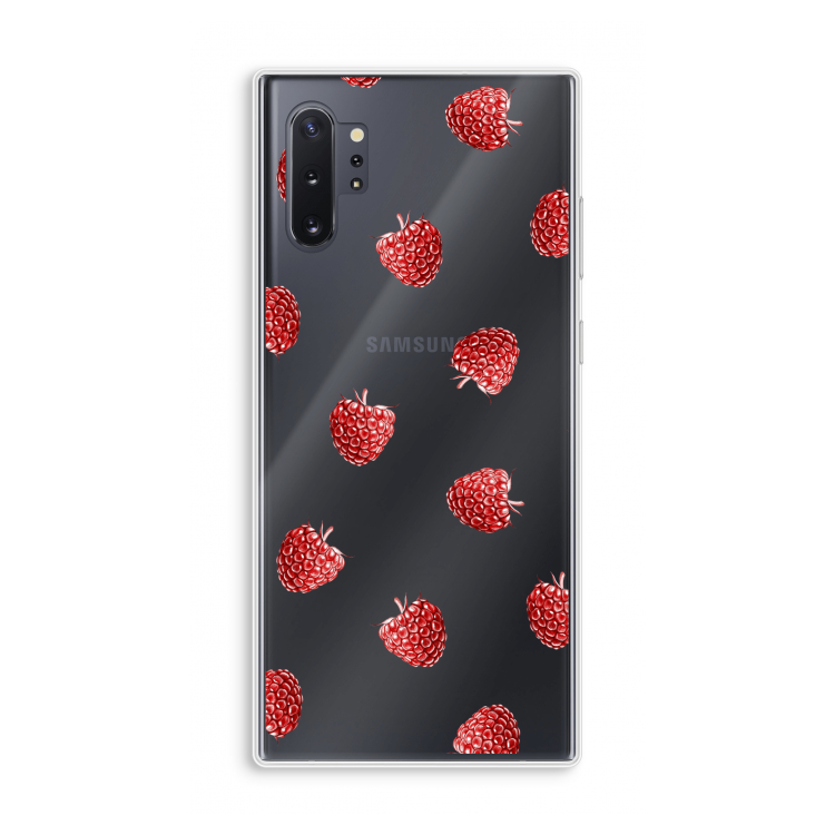 Framboosjes: Samsung Galaxy Note 10 Plus Transparant Hoesje