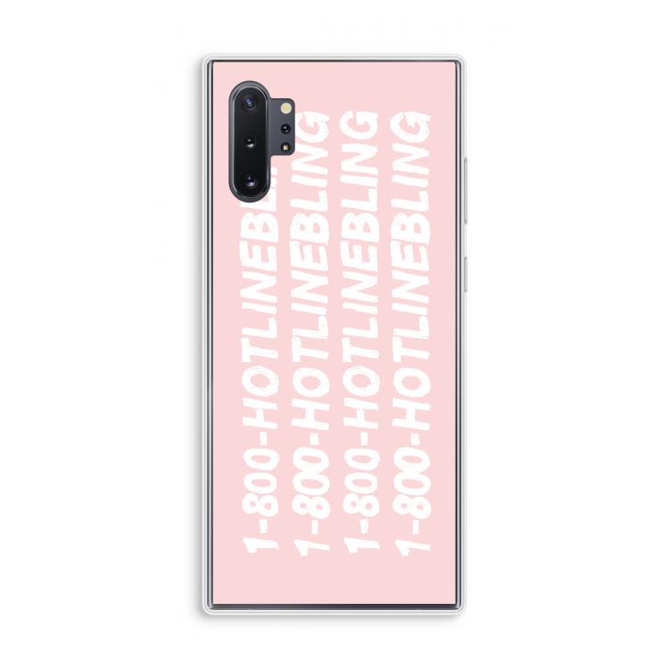Hotline bling pink: Samsung Galaxy Note 10 Plus Transparant Hoesje