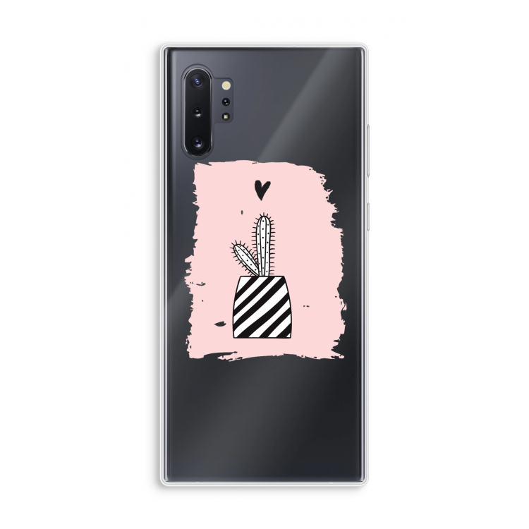 Zwart-wit cactus: Samsung Galaxy Note 10 Plus Transparant Hoesje