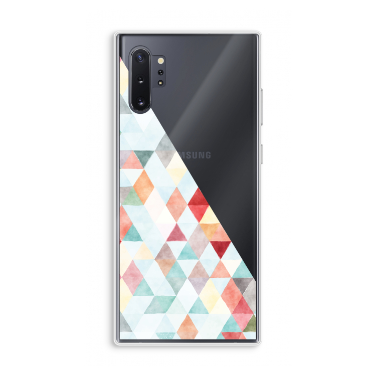 Gekleurde driehoekjes pastel: Samsung Galaxy Note 10 Plus Transparant Hoesje