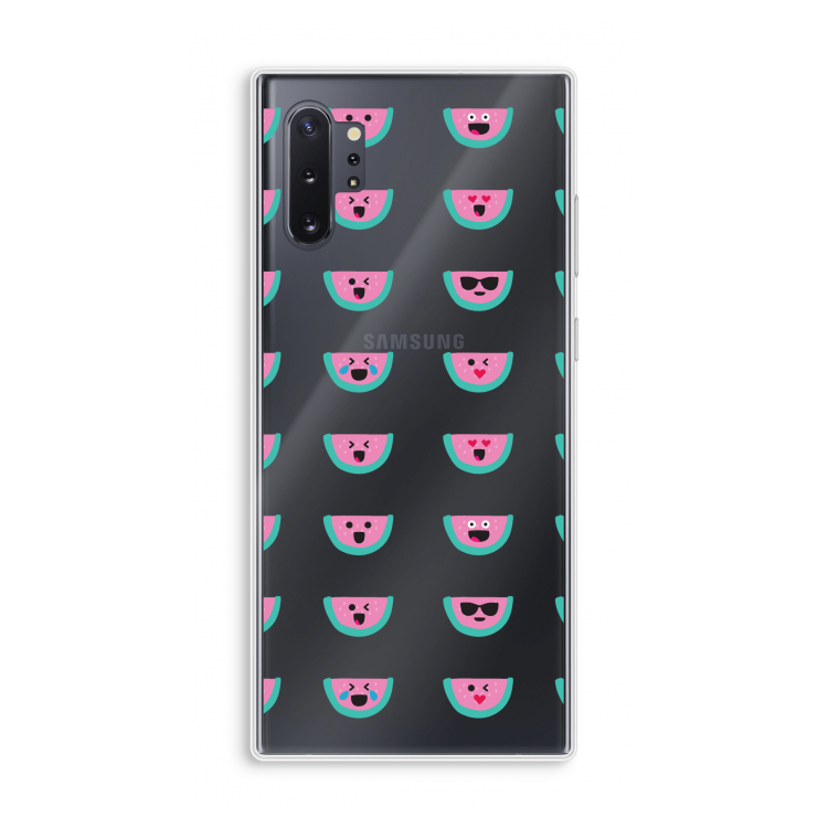 Smiley watermeloenprint: Samsung Galaxy Note 10 Plus Transparant Hoesje