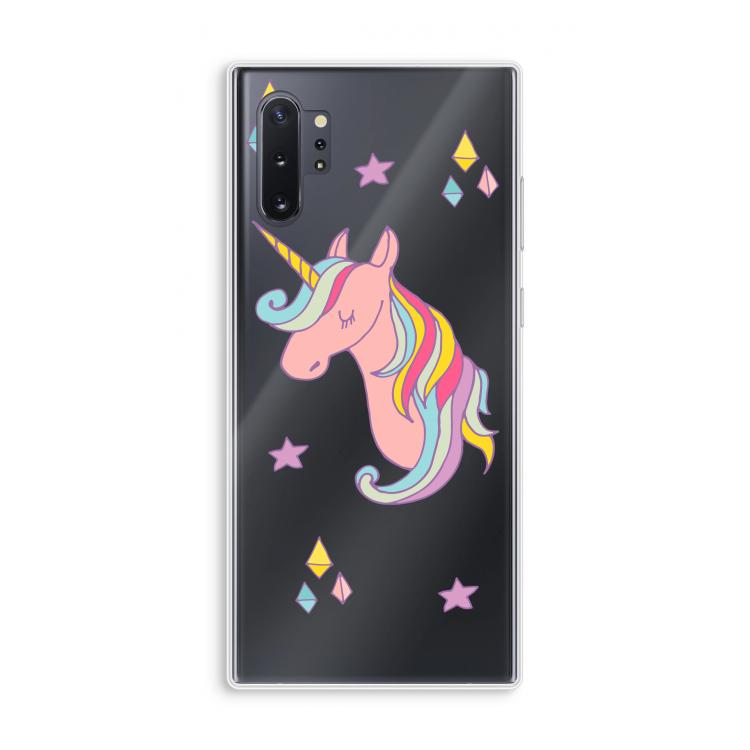 Roze eenhoorn: Samsung Galaxy Note 10 Plus Transparant Hoesje