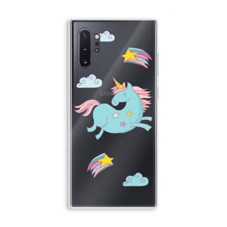 Vliegende eenhoorn: Samsung Galaxy Note 10 Plus Transparant Hoesje